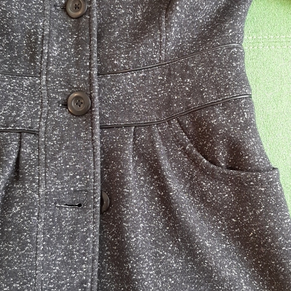 Women's Apt. 9 Peacoat in black/speckled gray - Picture 4 of 5